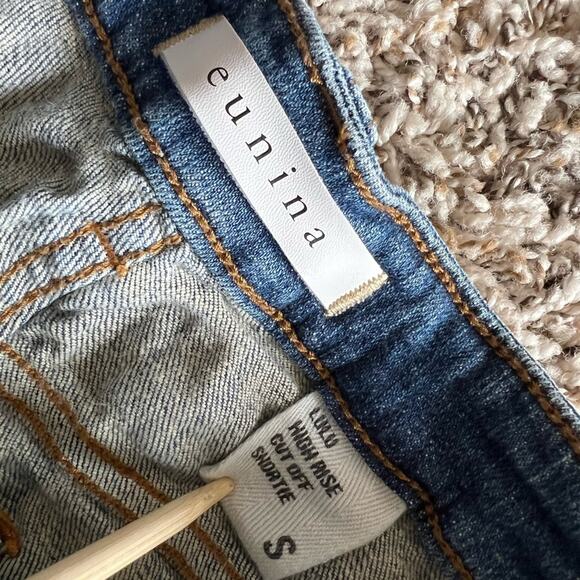 Distressed Blue Denim Shorts - Picture 3 of 7